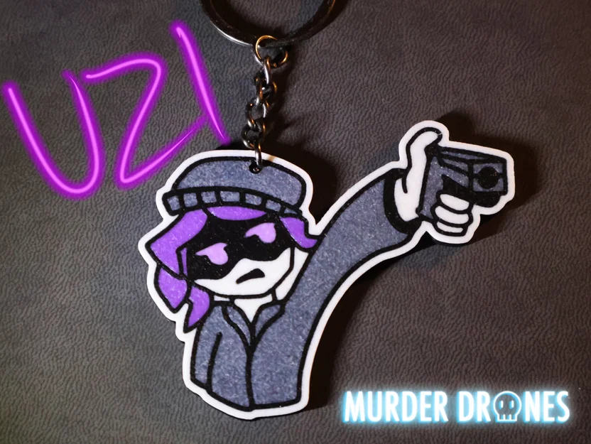 Móc khóa Uzi từ Murder Drones (Ghim cài Glitch) - Image 1