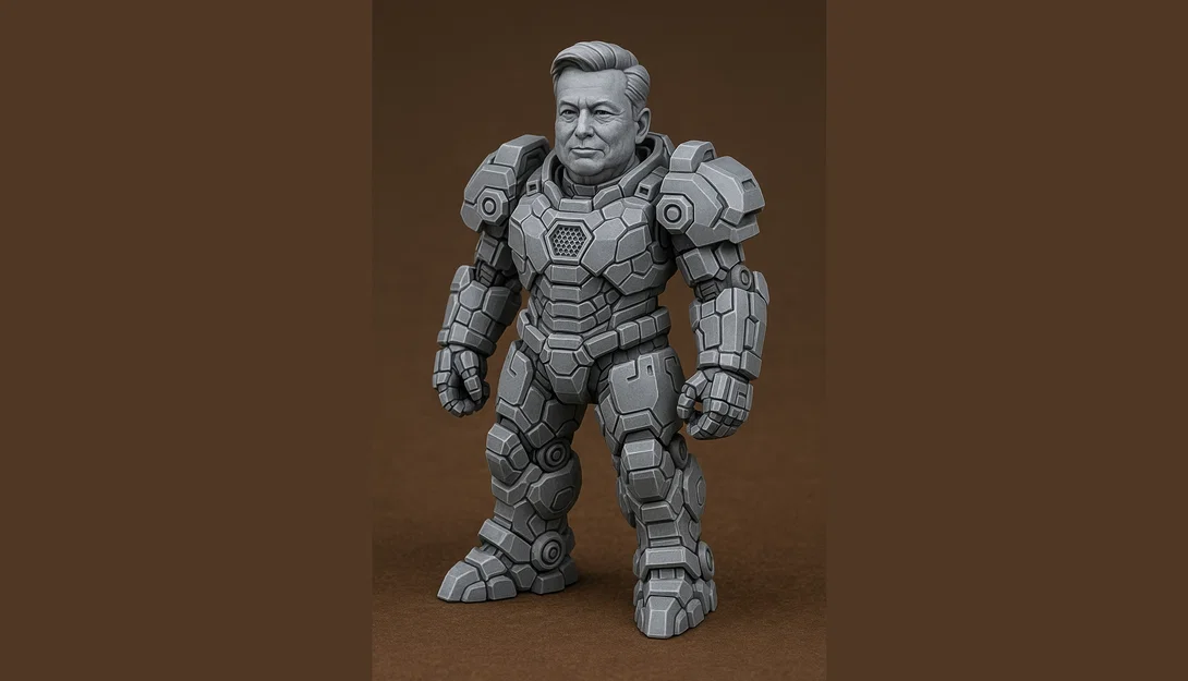Mô hình Mecha Elon Musk 9cm - Đồ trang trí in 3D độc đáo - Image 4
