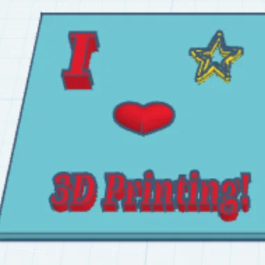 Tấm ốp trang trí I Love 3D Printing độc đáo cho máy in 3D