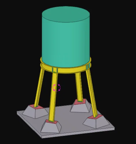 Mô hình chân đế bồn chứa nước Base Tanque - RG 3D in ấn - Image 1