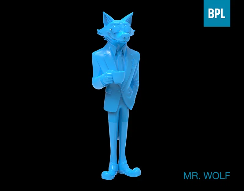 Mô hình 3D Mr. Wolf - Chú sói lịch lãm cho không gian trang trí - Image 1