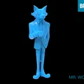 Mô hình 3D Mr. Wolf - Chú sói lịch lãm cho không gian trang trí - Thumbnail 1