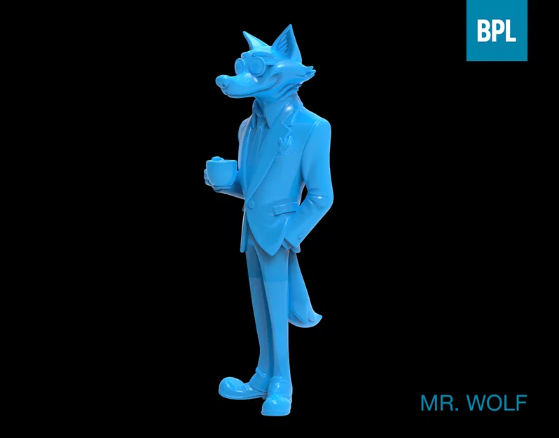 Mô hình 3D Mr. Wolf - Chú sói lịch lãm cho không gian trang trí - Image 2