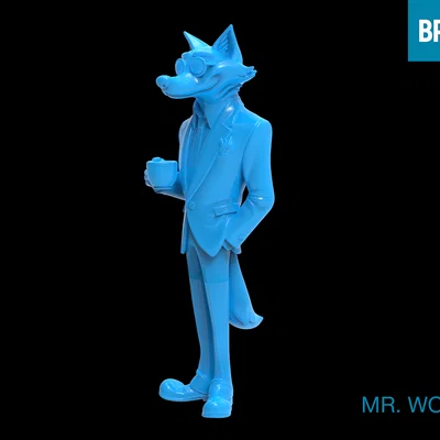 Mô hình 3D Mr. Wolf - Chú sói lịch lãm cho không gian trang trí
