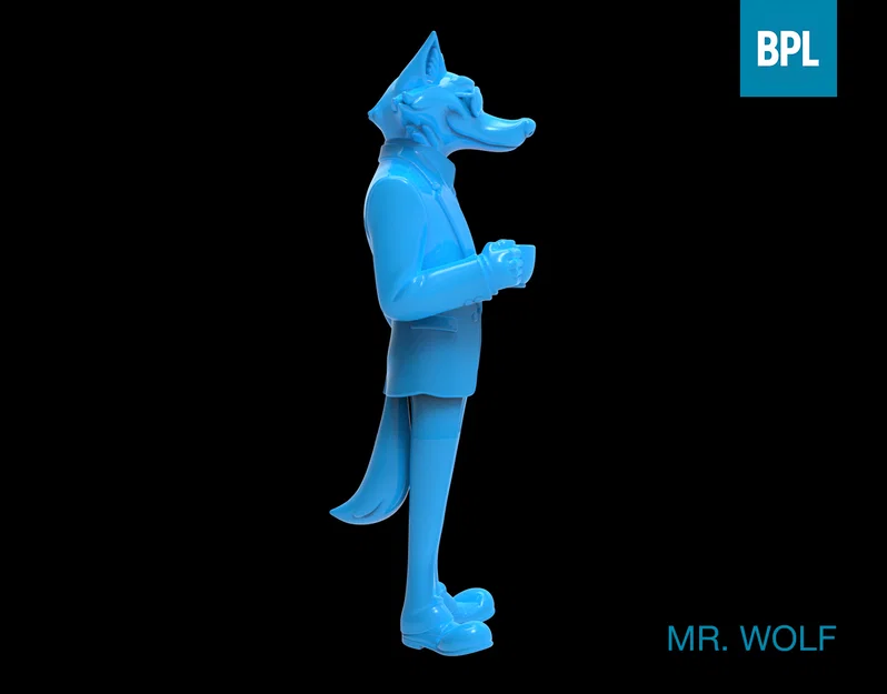 Mô hình 3D Mr. Wolf - Chú sói lịch lãm cho không gian trang trí - Image 3