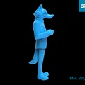 Mô hình 3D Mr. Wolf - Chú sói lịch lãm cho không gian trang trí - Thumbnail 3