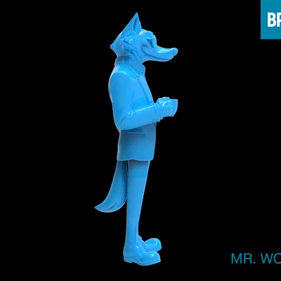 Mô hình 3D Mr. Wolf - Chú sói lịch lãm cho không gian trang trí