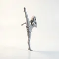 Mô hình 3D vũ công Ballet đá chân cao (High Kick) có thể in ấn - Thumbnail 2