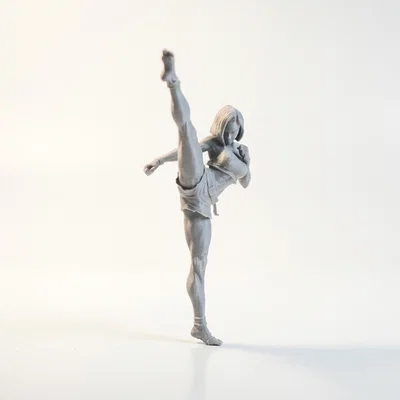Mô hình 3D vũ công Ballet đá chân cao (High Kick) có thể in ấn