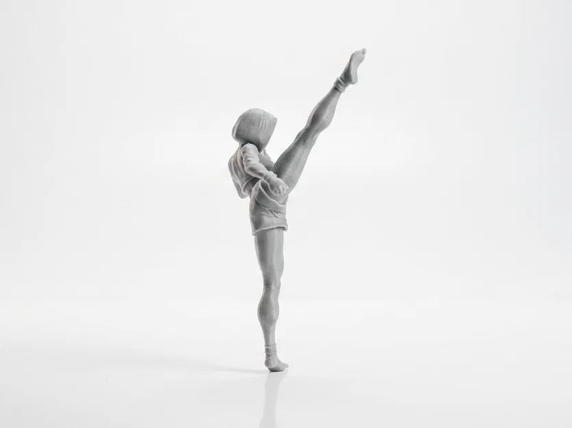 Mô hình 3D vũ công Ballet đá chân cao (High Kick) có thể in ấn - Image 3