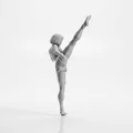 Mô hình 3D vũ công Ballet đá chân cao (High Kick) có thể in ấn - Thumbnail 3