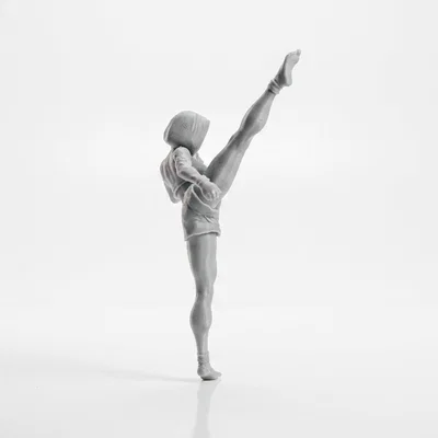 Mô hình 3D vũ công Ballet đá chân cao (High Kick) có thể in ấn