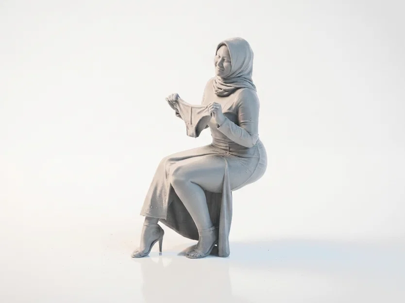 Mô hình tượng phụ nữ đội khăn Hijab - File in 3D tinh tế - Image 1