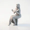 Mô hình tượng phụ nữ đội khăn Hijab - File in 3D tinh tế - Thumbnail 1