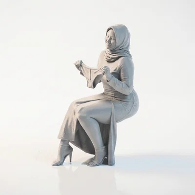 Mô hình tượng phụ nữ đội khăn Hijab - File in 3D tinh tế
