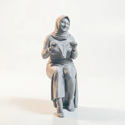 Mô hình tượng phụ nữ đội khăn Hijab - File in 3D tinh tế