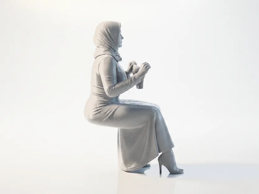 Mô hình tượng phụ nữ đội khăn Hijab - File in 3D tinh tế - Image 3