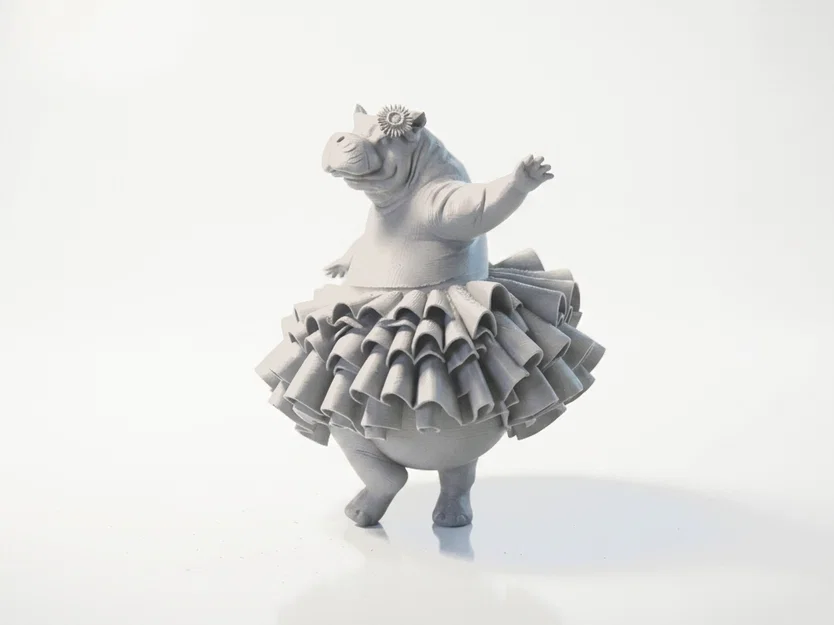 Mô hình Hà Mã Vũ Công Ba Lê - Mẫu in 3D nghệ thuật - Image 1