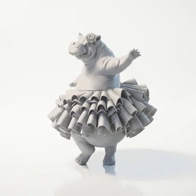 Mô hình Hà Mã Vũ Công Ba Lê - Mẫu in 3D nghệ thuật