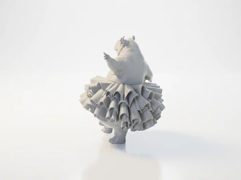 Mô hình Hà Mã Vũ Công Ba Lê - Mẫu in 3D nghệ thuật - Image 4