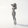 Mô hình 3D Figurine nữ với tư thế vén tóc duyên dáng - Thumbnail 1