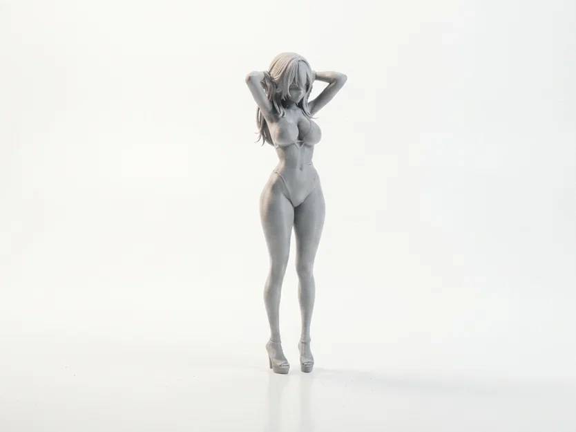 Mô hình 3D Figurine nữ với tư thế vén tóc duyên dáng - Image 2