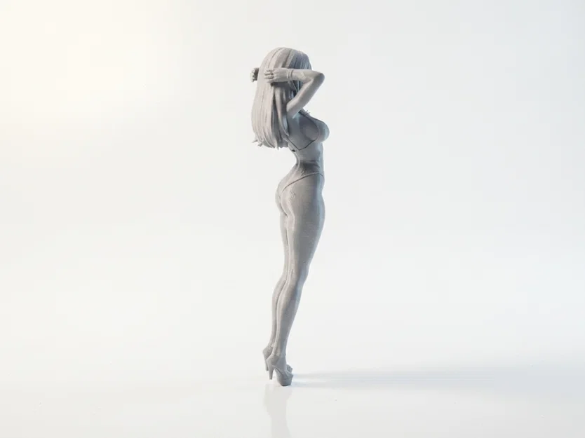 Mô hình 3D Figurine nữ với tư thế vén tóc duyên dáng - Image 3