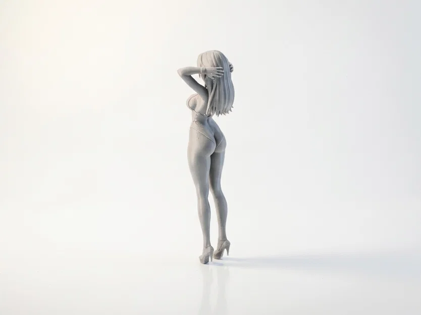 Mô hình 3D Figurine nữ với tư thế vén tóc duyên dáng - Image 4