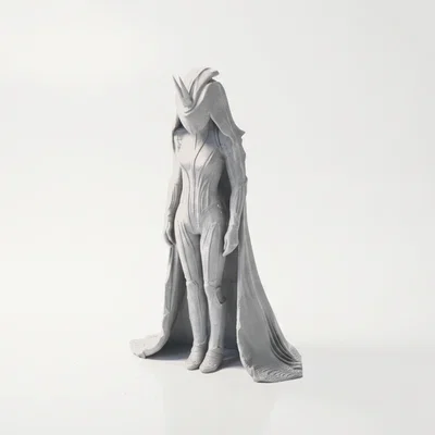 Mô hình Figurine 3D Nữ Nhân Đeo Mặt Nạ Sừng Fantasy