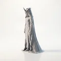 Mô hình Figurine 3D Nữ Nhân Đeo Mặt Nạ Sừng Fantasy - Thumbnail 4