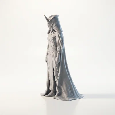 Mô hình Figurine 3D Nữ Nhân Đeo Mặt Nạ Sừng Fantasy