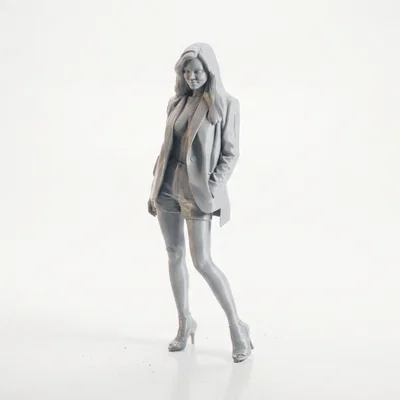 Mô hình tượng nữ mặc áo khoác (Jacket Lady) – File in 3D