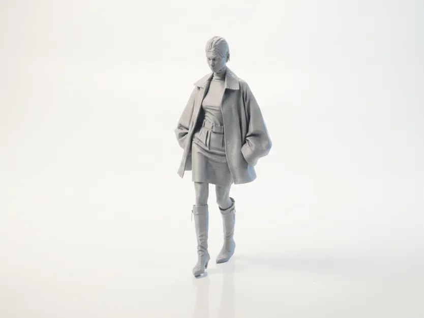 Mô hình 3D tượng nữ mặc áo khoác sành điệu - Jacket Lady - Image 1