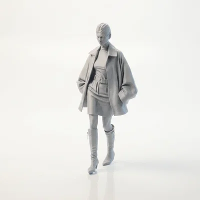 Mô hình 3D tượng nữ mặc áo khoác sành điệu - Jacket Lady