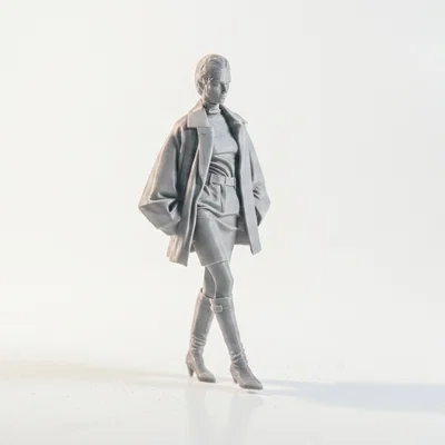 Mô hình 3D tượng nữ mặc áo khoác sành điệu - Jacket Lady