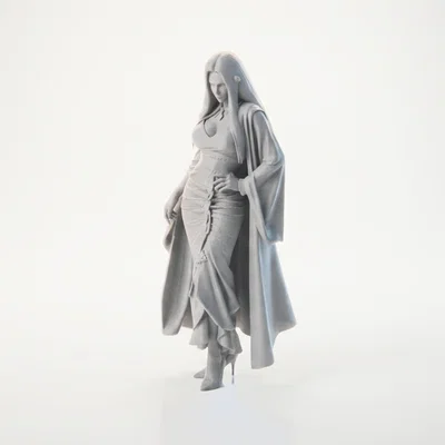 Mô hình 3D tượng nữ thần đội mũ trùm đầu sang trọng