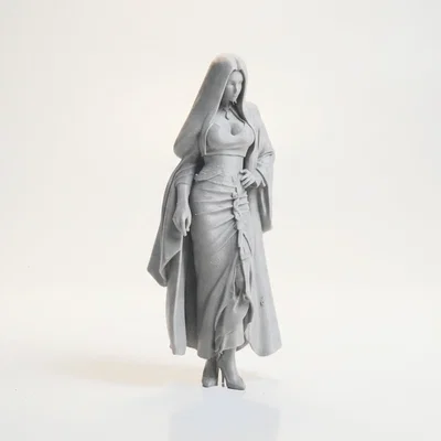 Mô hình 3D tượng nữ thần đội mũ trùm đầu sang trọng