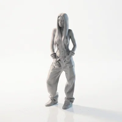 Tượng Nữ Mặc Jeans Phong Cách Hiện Đại - Mô Hình In 3D