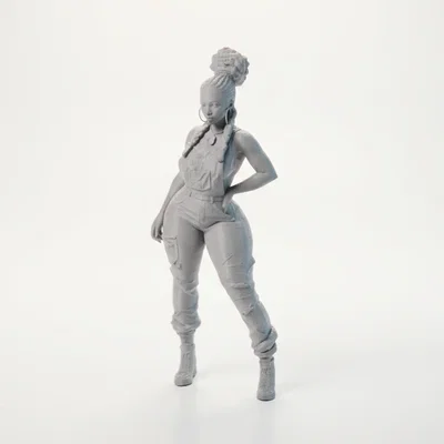 Mô hình 3D tượng nữ Jumpsuit Babe - File STL in 3D