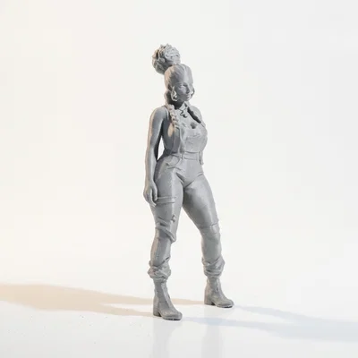 Mô hình 3D tượng nữ Jumpsuit Babe - File STL in 3D