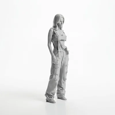 Mô hình tượng nữ mặc Jumpsuit (Jumpsuit Lady Figurine) in 3D