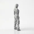 Mô hình tượng nữ mặc Jumpsuit (Jumpsuit Lady Figurine) in 3D - Thumbnail 3