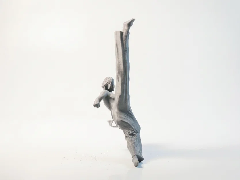 Mô hình 3D Nữ Võ Sĩ Karate Thực Hiện Cú Đá Cao - Image 3