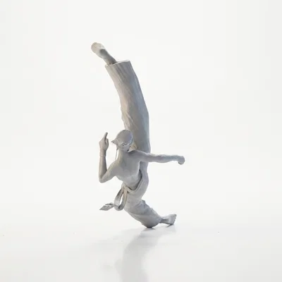 Mô hình 3D Nữ Võ Sĩ Karate Thực Hiện Cú Đá Cao