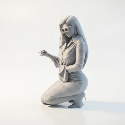 Mô hình tượng nữ nhân quỳ 3D - Thiết kế tinh xảo