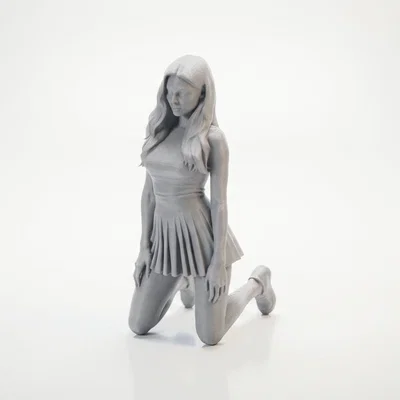 Mô hình tượng cô gái quỳ gối in 3D nghệ thuật