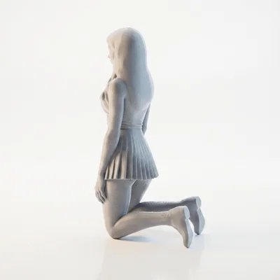 Mô hình tượng cô gái quỳ gối in 3D nghệ thuật