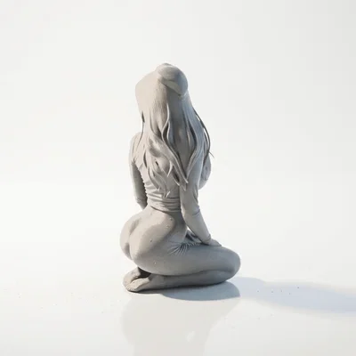 Mô Hình Nghệ Thuật 3D Nữ Nhân Quỳ - In 3D Độc Đáo