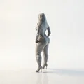 Mô hình 3D nhân vật nữ đang chỉnh quần short - Thumbnail 4