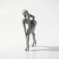 Mô hình 3D tượng nữ tạo dáng cúi người (Lady Bent Over Female Figurine) - Thumbnail 4